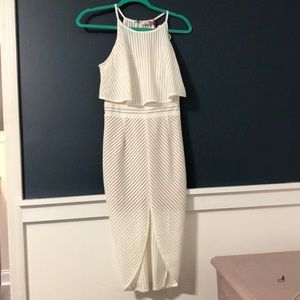 White Dress with nude lining